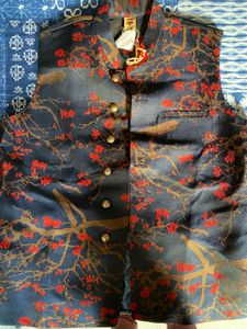 Floral Print Silk Vest