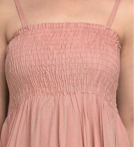 Peach midi dress