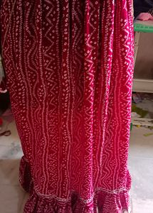 Gown In Bandhani Print