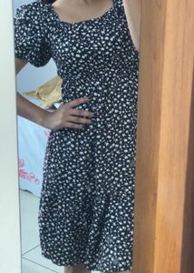 Black And White Floral One Peice For Women