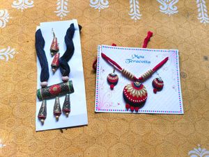 Terracotta Necklace Set Of 2