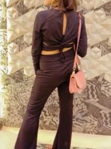 Black Minimal Backless Cordset
