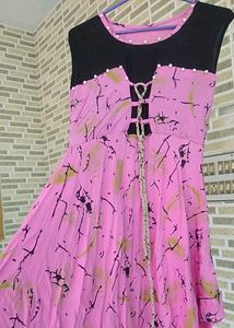 Pink & Black Daily Wear Dress
