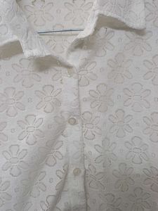 Cotton Fancy Chikankari Shirt Crop Top