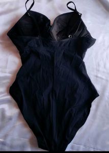 Black Padded Bodysuit Top