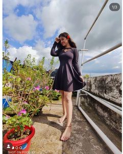 Women Black Mini Full Sleeves Dress 👗