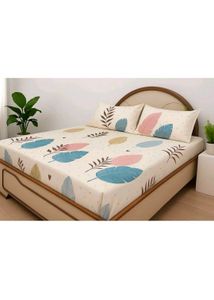 New Petal Printed Fitted Bedsheet With Pillow Cove
