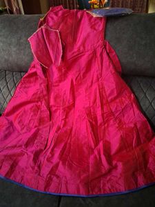 Pink &amp; Gold Embroidered Girls Dress