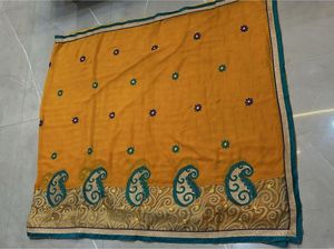 Elegant Mustard Yellow Saree