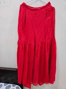Beautiful Cherry Red Georgette Cord Set
