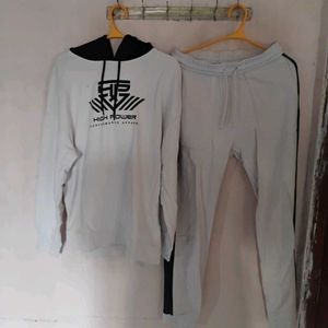 Men's Full Sleeve White Tracksuit