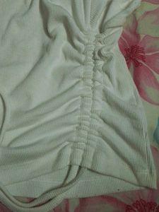 Aesthetic White Top With Drawstring