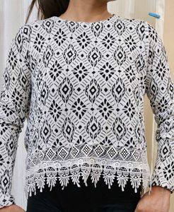 Patterned Long Sleeve Top