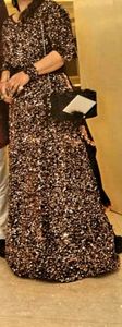 Party Gown With Long TRAIL and Duppatta Mask