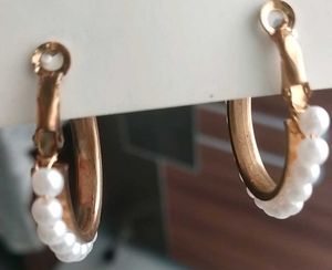 Pearl Hoop Earrings