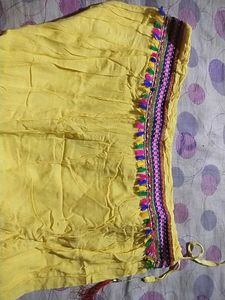Yellow Embroidered Ethnic Skirt