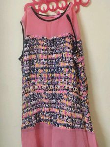 Pink And Black Colour Used Kurti