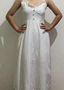 Elegant White Midi Dress| In Great Condition