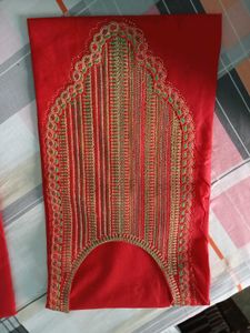 Elegant Red Suit And Salwar Material For Women