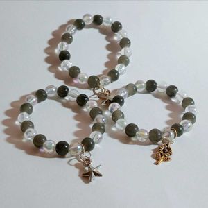 Beaded Charm Bracelets (Set of 3)