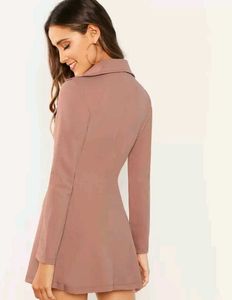 SHEIN prive Double Breasted Zip Front Blazer Dress