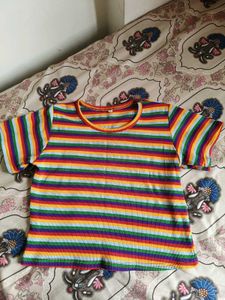 Rainbow Striped Tee