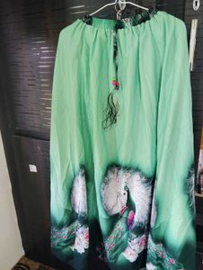 Peacock Print Maxi Skirt