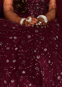 Elegant wine bridal gown