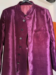 Elegant Purple Sherwani Style Coat