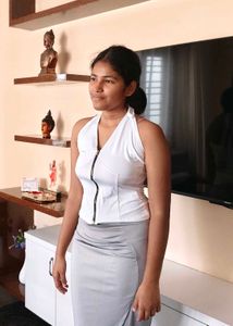 White Halter Top with Zipper