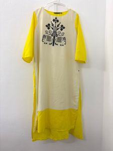 Yellow & White Kurta