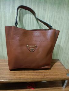 Guess Brown Perforated Tote Bag