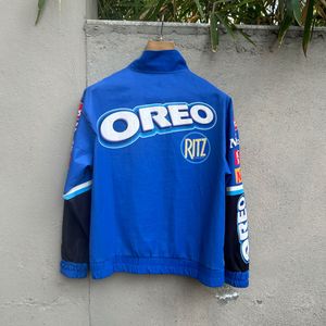 Blue NASCAR-style racing jacket