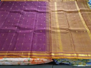 Brown Korvai Kanchipuram Silk Saree