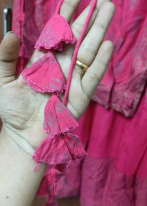 Pink Printed Double Layered Kurti