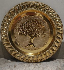 Golden Tree Showpiece Plate