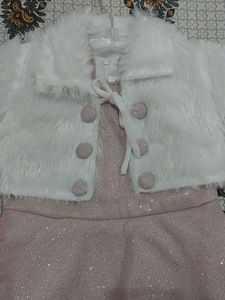 Cute Girls' Dress with Fur Shrug 💗