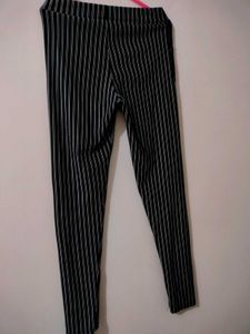 Black with white striped Trouser