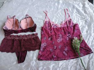 Beutiful Hunkemoler Bra Panty Set With Cami Top