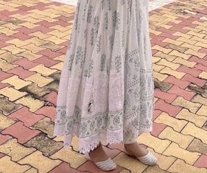 New white anarkali suit