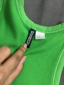 Green Ribbed Tank Top