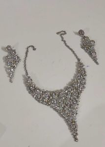 Diamond Necklace With Heavy Earrings