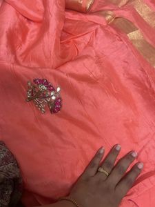Peach Gotta Panti Saree