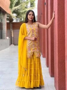 Elegant Yellow Sharara Suit