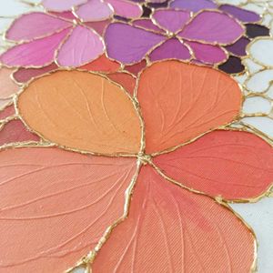 Gold Foil Flower Painting