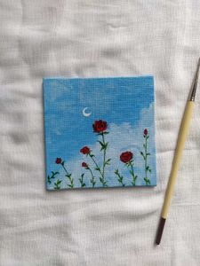 mini Rose Sky Canvas Painting🌹