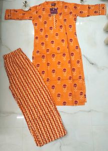 Brand New Orange Kurta Set (GoSriKi)