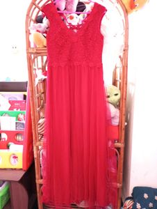 Red Lace Maxi Dress