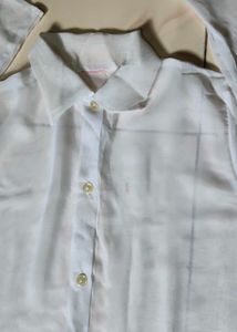 White Sheer Button-Up Shirt