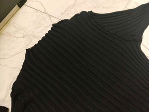 Ribbed Black Turtleneck Top